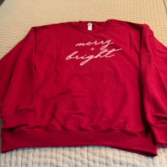 Jerzees Tops - Merry + Bright Christmas Sweatshirt